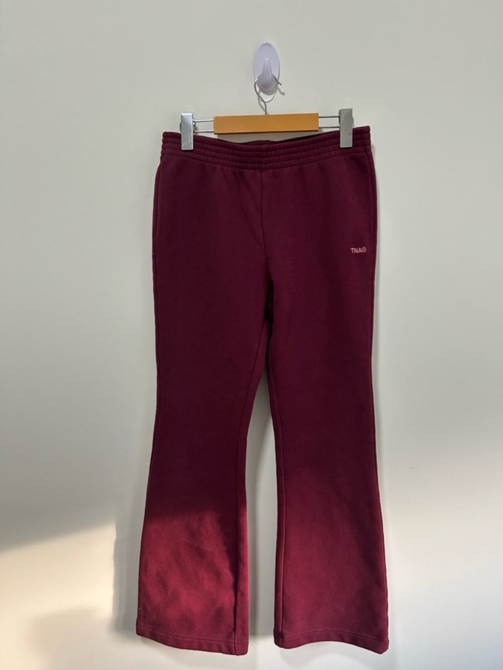 Aritzia TNA Maroon Sweatfleece Straight Leg Sweat Pants